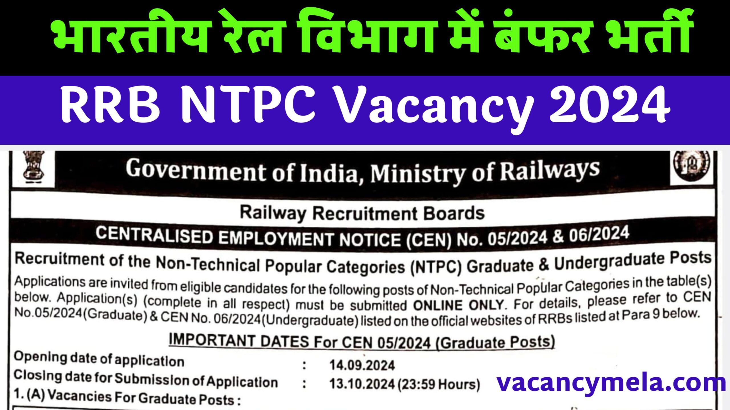 RRB NTPC Vacancy